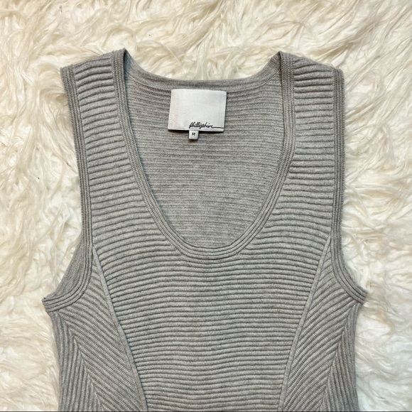 3.1 Phillip Lim Grey Stretch Knit Dress Medium - Picture 3 of 5